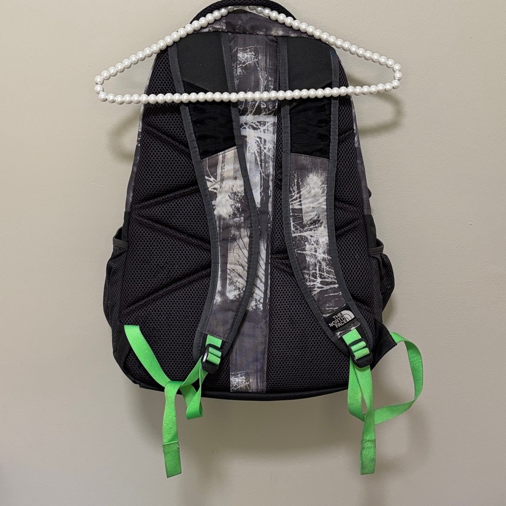 The North Face Men's Backpack - Black and Neon Green - Picture 2 of 4